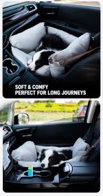 Pet Car Seat for Small Dogs, Dog Car Seat for 2 Small Dogs, Dog Car Seat Covers Waterproof, Dog Car Seat Protector, Dog Bed for Car Front & Back Seat, Dog Car Travel Bag, Dog Car Seat Liner, Car Seat Protector for Dogs - 图片 19